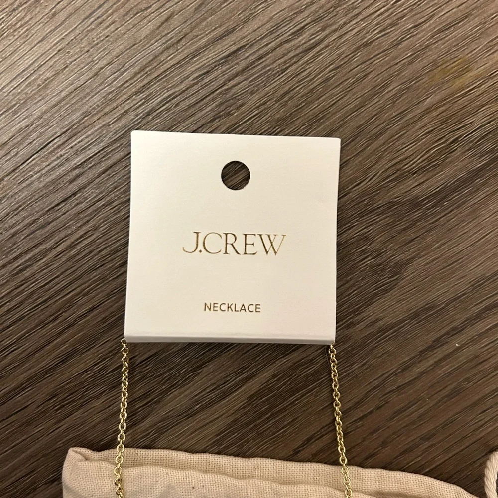 J. Crew Gold Necklace with Vibrant Rhinestone Red Heart NWT